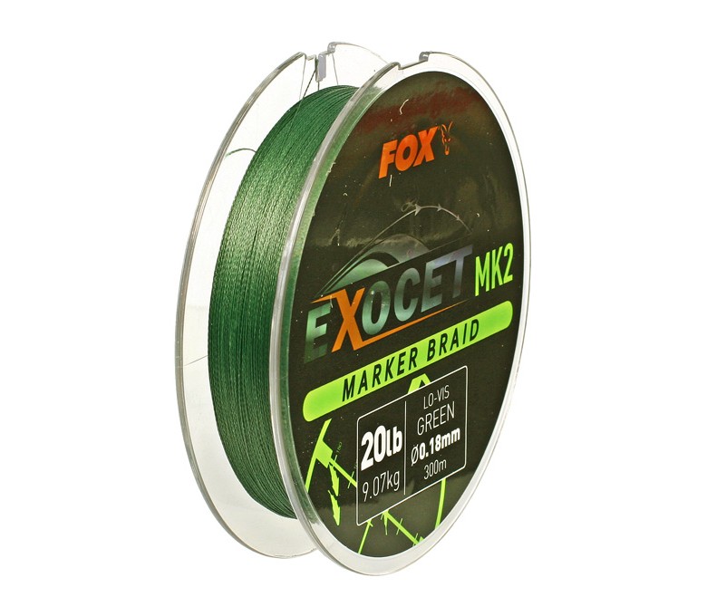 Fox Exocet MK2 Marker Braid 0.18mm 20lb Green